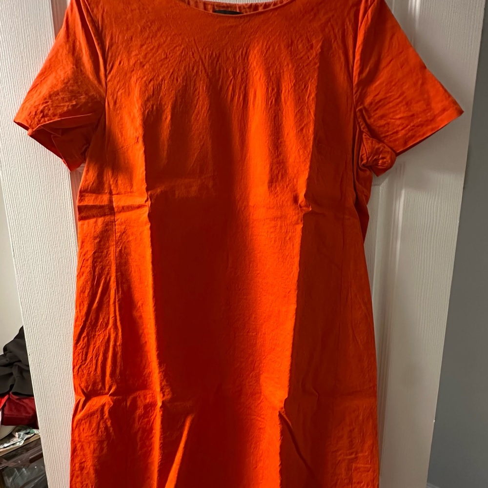 Theory Vibrant Orange Linen Women's Dress